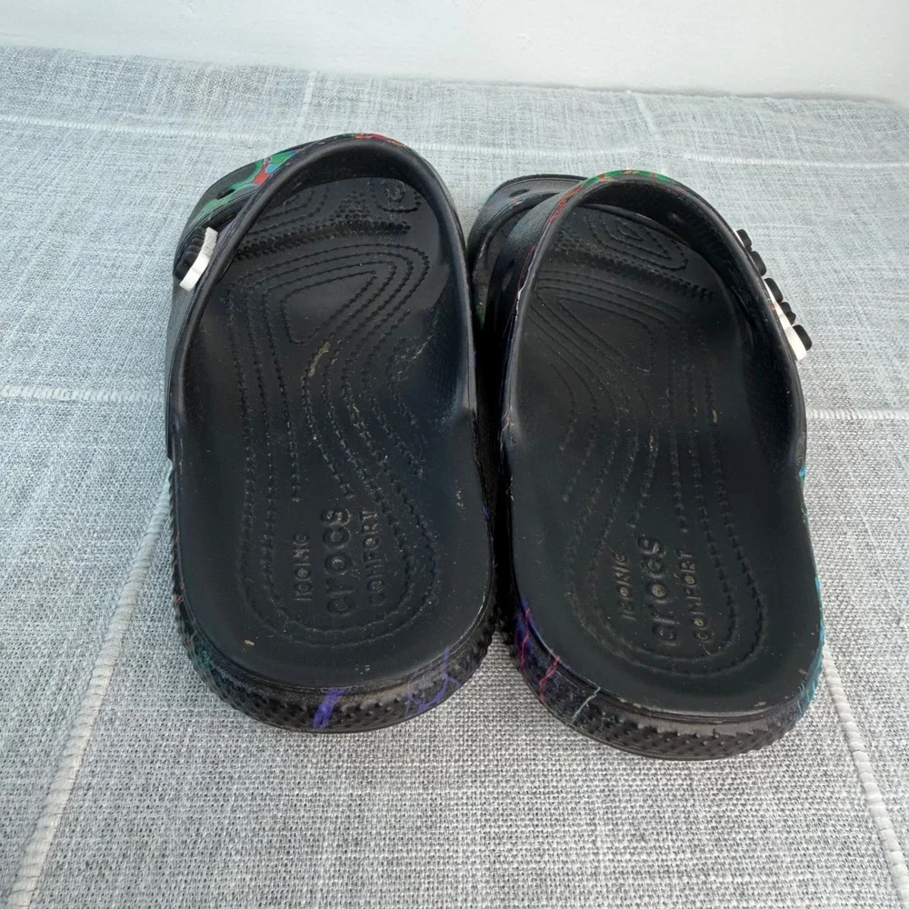 Crocs Classic Out of this World Sandal Women's Size 6 Black Lightning Slides
